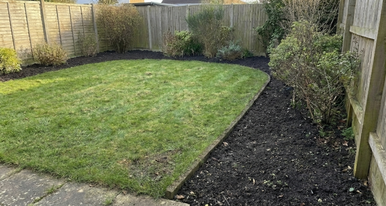 Gepflegter Garten nach der Reinigung